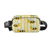 Stripe Yellow Bees Carino Fanny Marsupio per donna d'affari Resistente all'acqua con Cinghia Regolabile per lo Shopping Sport Lavoro cintura para mujer