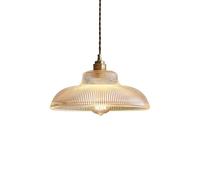 Striped Glass Pendant Light Vintage Originality Brass Hanging Lamp Rope Adjustable Kitchen Island Chandelier for Living Bed Room Bedside Bar Balcony Lighting Fixture