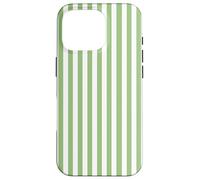Striped Pattern Green and White Vertical Lines Custodia per iPhone 16 Pro