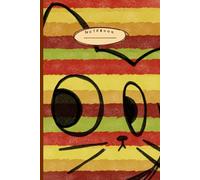 Striped Side Eye Kitty Lined Notebook: Warm Fall Colors Red and Brown Stripes Ruled Notebook for School, Journaling, College 6"x9" Cream Pages