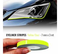 Stripes Strisce Adesive Eyeliner per Fari Auto Giallo Fluo 7 mm x 3 mt
