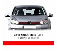Stripes Strisce Adesive per Golf 6 Rosso 20 mm x 1 mt, 2 Pezzi