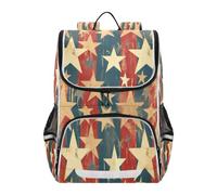 Strisce A Stelle Vintage Rosso Bianco Blu Zaino Scolastico Borsa Ad Alta Capacità per Ragazze e Ragazzi
