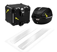 Strisce Adesive 3D Rifrangenti per Bauletti Moto, Bianco, 1 x 30 cm, 2 Pezzi