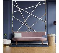 Strisce adesive acriliche a specchio, set da 10 pezzi, per decorazione da parete, per un'estetica moderna della casa in camera da letto e ufficio (argento)