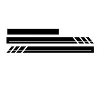 Strisce adesive laterali per cofano per VW Transporter T4 T5 T6 Campervan 3 pezzi (nero)