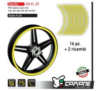Strisce adesive nastro ruote moto GIALLO FLUO 6 mm cerchi 13 14 15 16 17 19 21