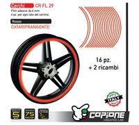 Strisce adesive nastro ruote moto ROSSO CATARIFRANGENTE 6 mm cerchi - CR FL 29