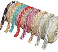 Strisce autoadesive con strass cristallo, Nastro autoadesivo con strass di cristallo, 1 iarda, 90 cm, multicolor, dimensioni multiple(Zebra Print,10 Row (22mm))