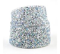 Strisce autoadesive con strass cristallo, Nastro di strass di cristallo termoadesivo for abiti da 2 iarde multicolore larghezza 1-4 cm(3cm - clear AB)