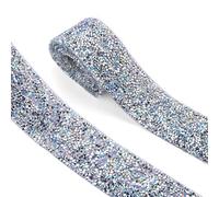Strisce autoadesive con strass cristallo, Nastro di strass di cristallo termoadesivo for abiti da 2 iarde multicolore larghezza 1-4 cm(4cm - clear AB)
