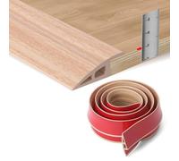 Strisce autoadesive di transizione per pavimenti, 1,2 m, forte adesivo, ideali per moquette, laminato e piastrelle, porte e bordi (10 mm, venature del legno di quercia naturale)