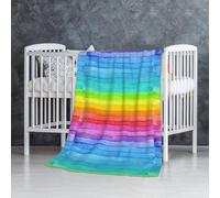 Strisce color arcobaleno,Coperta morbida, calda, anti-pilling, in flanella, peluche, 76 x 127 cm