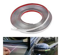 Strisce Cromate per Auto, Universale Striscia Cromate Auto Fasce Decorative Adesive Flessibile Car Styling Trim Strip Colore Argento 10mm x 15m