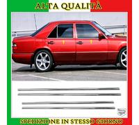 Strisce cromate sotto finestrini 4pz Per MERCEDES W124 CLASS E BERLINA 1984-1995