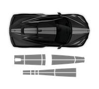 Strisce da corsa sopra la parte superiore, per Corvette C8 2021 - 2024