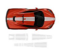 Strisce da corsa sopra la parte superiore, per Corvette C8 2021 - 2024