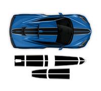 Strisce da corsa sopra la parte superiore, per Corvette C8 2021 - 2024