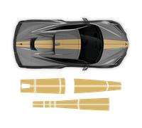 Strisce da corsa sopra la parte superiore, per Corvette C8 2021 - 2024