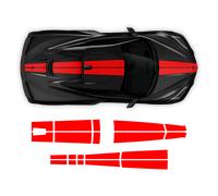Strisce da corsa sopra la parte superiore, per Corvette C8 2021 - 2024