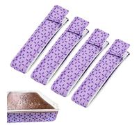 Strisce da forno per torte da 4 pezzi: involucri in cotone per distribuzione uniforme del calore | fasce riutilizzabili per torte piatte, prevenire incoronazioni e crepe, ideale per