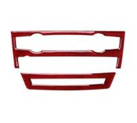 Strisce Decorative Interni Auto Per BMW E70 E71 X5 X6 2008-2014 Cornice In Fibra Di Carbonio Condizionatore D'aria Decorazione Adesivo Car Styling Trim Strip(Red 1)