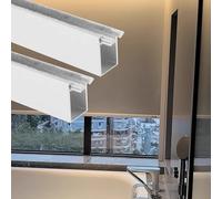 Strisce di blocco della luce for bagno tende a rullo, blocchi di luci a canale a U for binari sui lati delle finestre, strisce luminose oscuranti, confezione da 2(White,26in/66cm)
