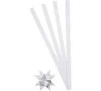 Strisce di carta a forma di stella, larghezza: 10 mm, profondità: 4,5 cm, bianco, 100 pezzi