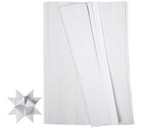 Strisce di carta a forma di stella, larghezza: 15 mm, bianco, 500 pezzi, L: 45 cm