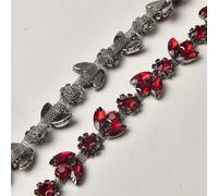 Strisce di catena con strass, Strass Artiglio Coppa Catena Trim Multicolor Lunghezze multiple Cucire su borse Scarpe Cappelli(Siam)