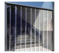Strisce di delimitazione per Porte in Vinile plastico, realizzate in Resina Resistente all'Usura e agli Urti, Strisce di Controllo Trasparenti in PVC per Magazzini e officine (90x220 cm / 35