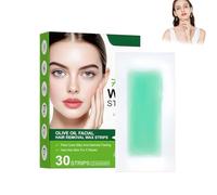 Strisce Di Oliva per La Depilazione Del Viso, 30 PCS Strisce Di Cera per Il Viso, Adatte a Tutti I Tipi Di Pelle, Semplici Da Utilizzare a Casa, Convenienza Pronta All'uso, Naturalmente Dolce