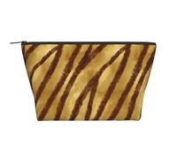 Strisce di pelle di animale africano ocra, Borsa da toilette Borsa per trucco Borsa per cosmetici Borsa da toilette da viaggio portatile