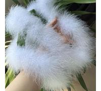 Strisce di piume, piume di struzzo, piume di tacchino, strisce di stoffa, accessori per abbigliamento e festival, decorazione, stile crittografia dei capelli lunghi 2 m [capelli lunghi di grandi