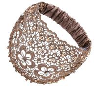 Strisce di pizzo, strisce di perle di pizzo, grandi fasce elastiche in pizzo floreale | Accessori per donne e ragazze, elegante sciallo, palestra,