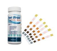 Strisce di prova per piscina 6 in 1 - Misurazione precisa pH, cloro, bromo, durezza e acido cianurico - 50 test rapidi e facili