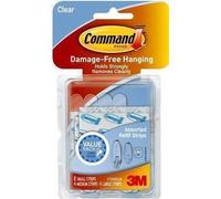Strisce di ricambio 3M Command trasparenti ordinate in 3 misure 8x taglia S 4x taglia M 4x taglia L - 1 pezzo (17200CLR)