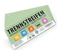 Strisce di separazione verdi 100 pezzi misura 24 x 10,5 cm - materiale forato 190g - scheda didattica - scheda indice - DALLA GERMANIA - per raccoglitori ad anelli A5 e A4 - ordine fogli registro