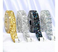Strisce di strass olografici di forme e dimensioni miste, adatti per decorare capi di abbigliamento, gioielli e creazioni, ideali come regalo per le vacanze, con ampiezza di 1/1,5/2/3 cm, con brillant