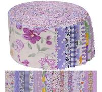Strisce di tessuto Jelly Rolls da 6,3 cm per trapuntatura, rotolo di tessuto di cotone pretagliato, stampe viola Jelly Rolls Quilting, 6,3 x 111,8 cm