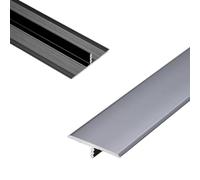 Strisce di transizione da pavimento in alluminio, 15 20 33 40 mm, listello di transizione a T in metallo, rivestimento in alluminio, lungo 35,4 pollici (Grijs, L900 x W33 mm)