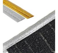 Strisce di transizione for pavimenti in PVC - Rilegatura flessibile e tagliabile for bordi di moquette for una transizione liscia tra pavimenti - Striscia di soglia antiscivolo for porte(Silver,Length