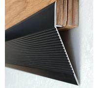 strisce di transizione pavimento in alluminio, For sala da pranzo, ufficio, camera da letto, bordo porta in moquette piastrellata adatto for altezza soglia inferiore a 1,6 pollici(Schwarz,145CM 57in)