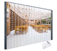 Strisce divisorie in PVC Trasparente Resistente per Porte - 1,2x2,1 m, Spessore 1,9 mm, in plastica, Ideali per Magazzini, supermercati, Garage e fabbriche - 8 Pannelli per Una Facile Instal