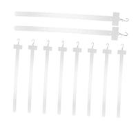 Strisce Espositive Ganci 10 Pezzi in Pp e Acciaio Inox | Snack in Negozi e Supermercati, Supporto Pieghevole Porta Etichetta, Installazione Semplice