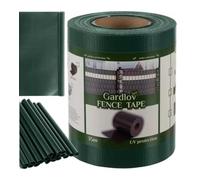 Strisce Frangivento per Recinzione Balcone, Ringhiera, Cancello a Doppia Asta, Frangivista 450 g/m², lunghezza 35 mt 19 cm H, con 25 Clip di Montaggio, Protezione UV, Colore Verde