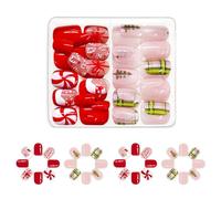 Strisce Full Covers Stick On Nails Natale Press On Nails Unghie artificiali Unghie finte con albero di Natale per donna