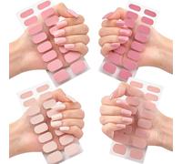 Strisce gel 4 fogli semi-schiavi in unghie in gel 4 colori, luce UV richiesta per una nail art sicura ed elegante