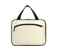 Strisce gialle Hanging Kit da viaggio per le donne con gancio, Designer Essential Snack Bag per le donne Must Haves Work Bolsa para guardar maquillaje, Strisce gialle, M, casual