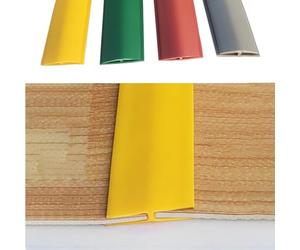 Strisce in Gomma per battiscopa, Ideali per Le Zone di Transizione tra Moquette e Vinile; coperture Flessibili e Antiscivolo per Fessure in Case, uffici e scuole; Colore Giallo; Lunghezza a